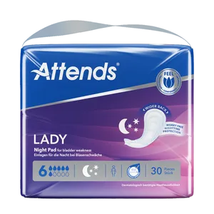 Attends Lady Night Pad 6 Pack of 30