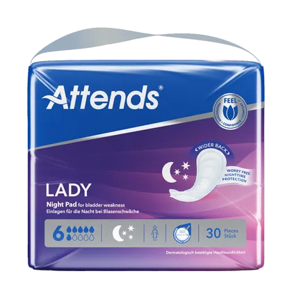 Attends Lady Night Pad 6 Pack of 30