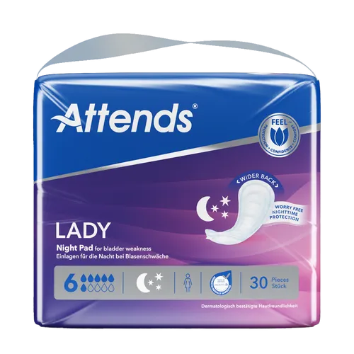 Attends Lady Night Pad 6 Pack of 30