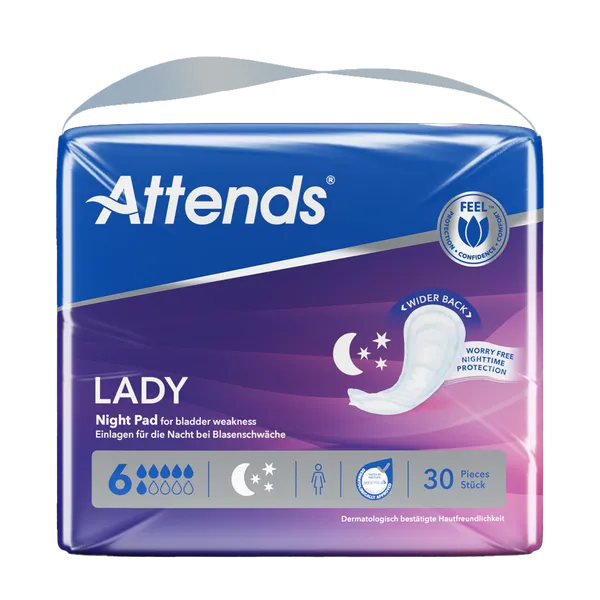 Attends Lady Night Pad 6 Pack of 30