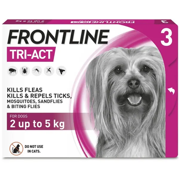 Frontline Tri-Act Spot On Extra Small Dogs Pipettes Pack of 3