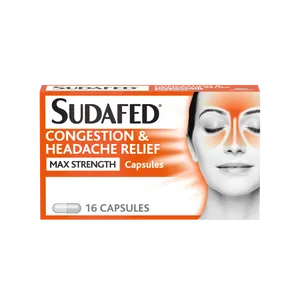 Sudafed Congestion & Headache Max Strength Capsules Pack of 16