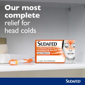 Sudafed Congestion & Headache Max Strength Capsules Pack of 16