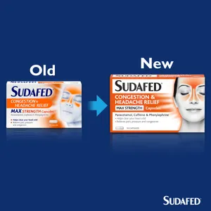 Sudafed Congestion & Headache Max Strength Capsules Pack of 16