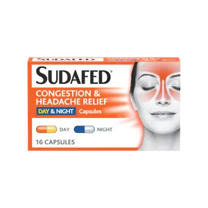 Sudafed Congestion & Headache Day & Night Capsules Pack of 16