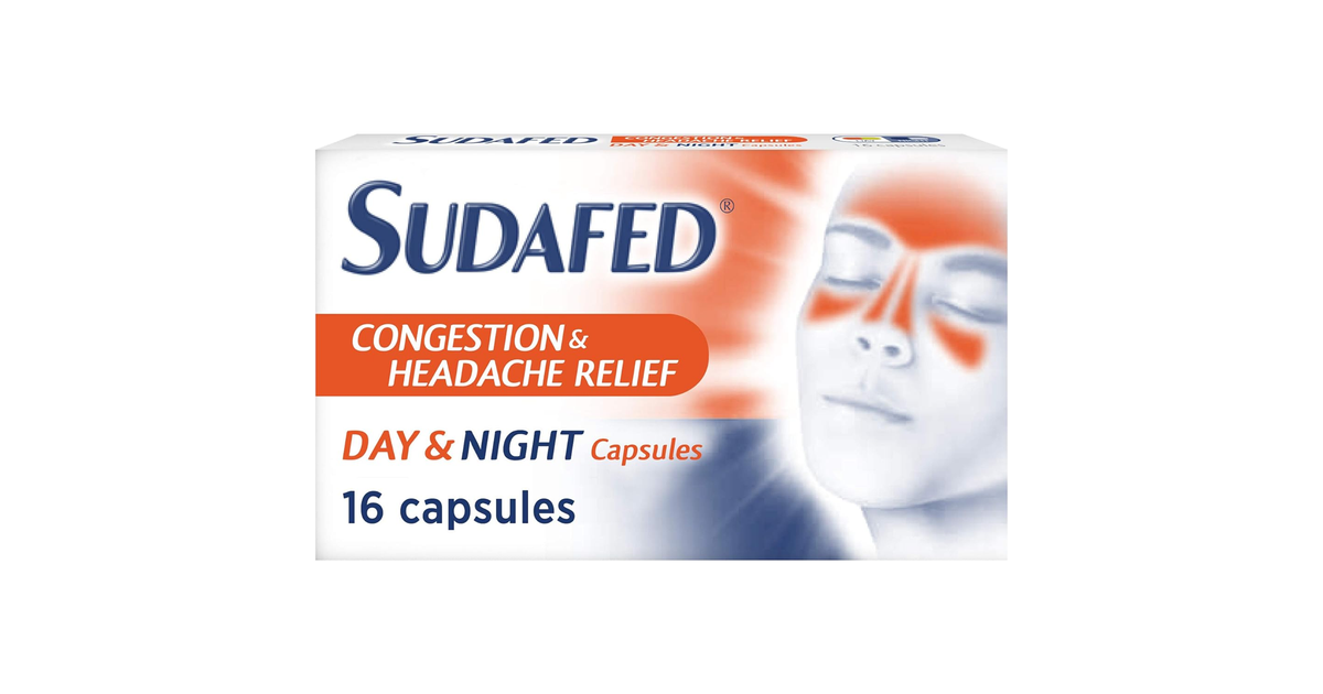 Sudafed Congestion & Headache Day & Night Capsules Pack of 16