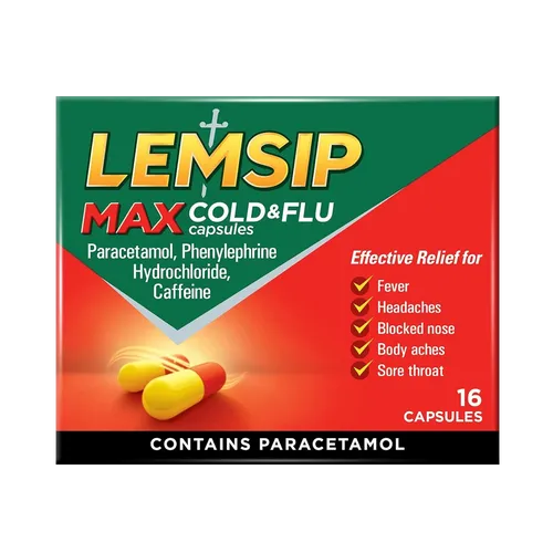 Lemsip Max Cold & Flu Capsules Pack of 16