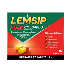 Lemsip Max Cold & Flu Capsules Pack of 16