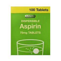 Aspirin Dispersible 75mg Tablets Pack of 100