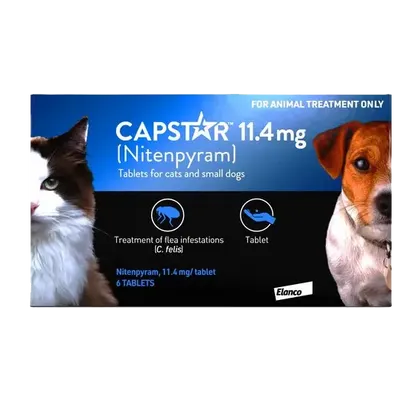 Capstar Flea Treatment for Small Dogs and Cats 1-11kg Pack of 6