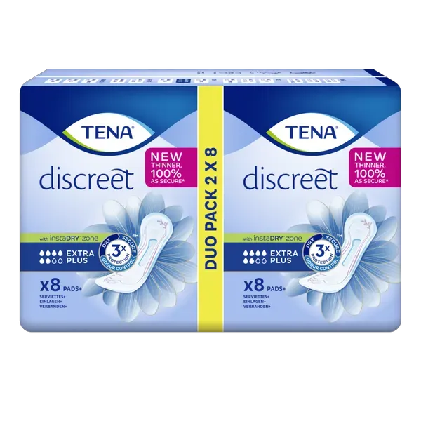 TENA Discreet Extra Plus Duo Pack of 8 (16)