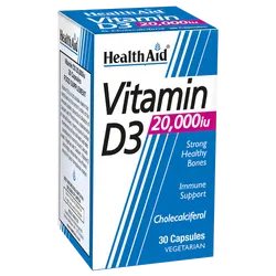 HealthAid Vitamin D3 20,000iu Vegicaps 30 Capsules