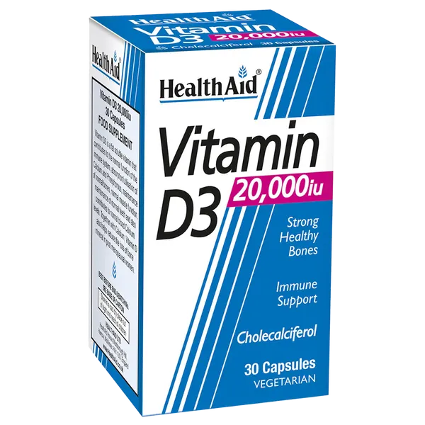HealthAid Vitamin D3 20,000iu Vegicaps 30 Capsules