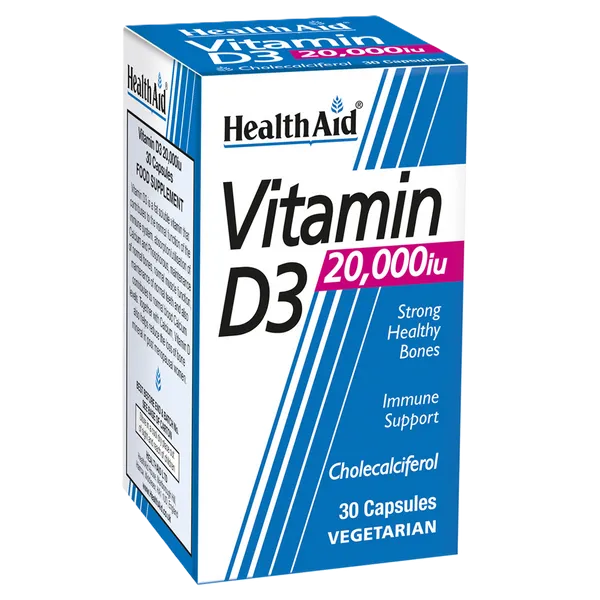 HealthAid Vitamin D3 20,000iu Vegicaps 30 Capsules