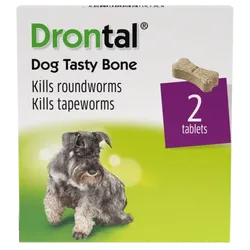 Drontal Dog Tasty Bone Shaped Tablets Pack of 2