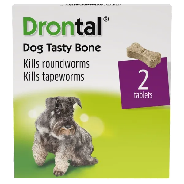 Drontal Dog Tasty Bone Shaped Tablets Pack of 2