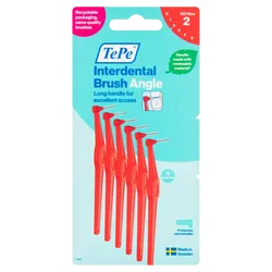 Tepe Angle Interdental Brushes Red 0.5mm Pack of 6