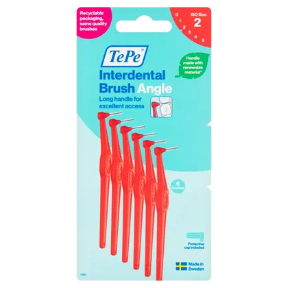 Tepe Angle Interdental Brushes Red 0.5mm Pack of 6