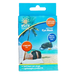Sure Travel Easy Sleep Eye Mask with Ear Plugs