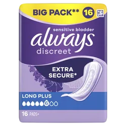 Always Discreet Long Plus Pads Pack of 16