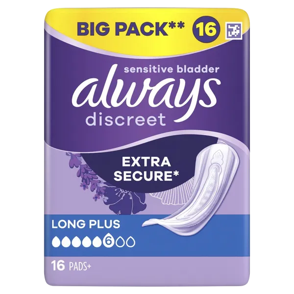 Always Discreet Long Plus Pads Pack of 16