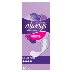 Always Discreet Liners Long Plus Pack of 20