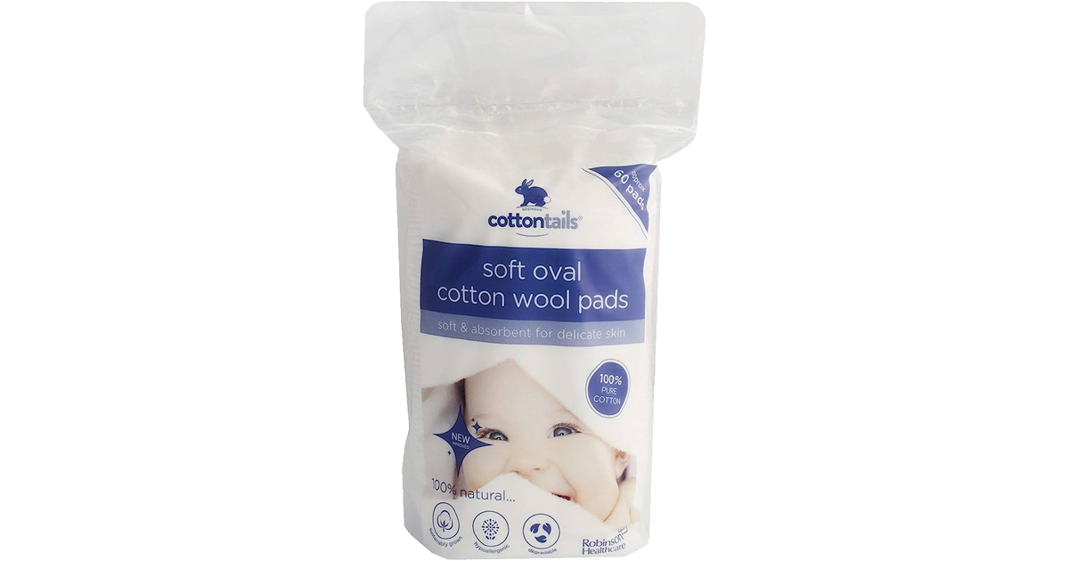 Cottontails Soft Oval Cotton Wool Pads Pack of 60