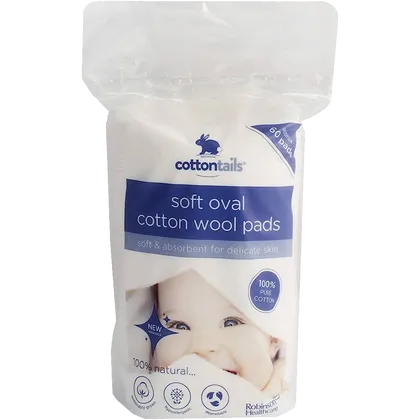 Cottontails Soft Oval Cotton Wool Pads Pack of 60