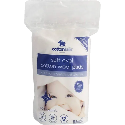 Cottontails Soft Oval Cotton Wool Pads Pack of 60