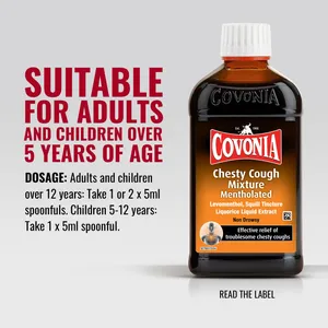 Covonia Chesty Cough Mixture Mentholated Expectorant 300ml