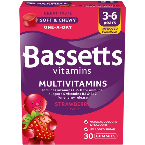 Bassetts Multivitamins Strawberry Flavour 3 - 6 years Pack of 30