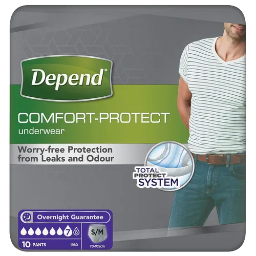 Depend Comfort Protect Underwear for Men Level 7 Small/Medium Pack of 10