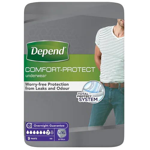 Depend Comfort Protect Underwear for Men Level 7 Large/Extra Large Pack of 9