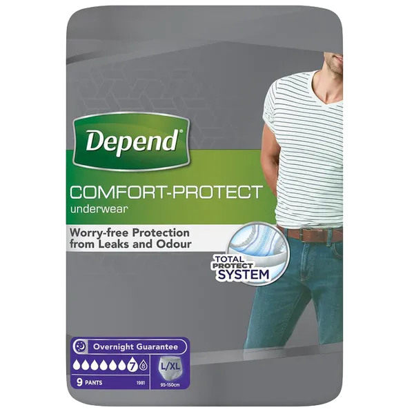 Depend Comfort Protect Underwear for Women Level 7 Large Pack of 9