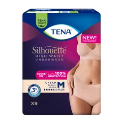 TENA Silhouette High Waist Cream Lady Pants Plus Medium Pack of 9