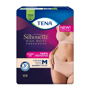 TENA Silhouette High Waist Cream Lady Pants Plus Medium Pack of 9