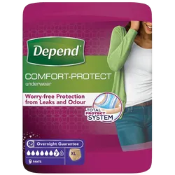 Depend Comfort Protect Underwear for Women Level 7 Extra Large Pack of 9