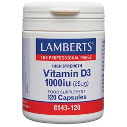 Lamberts Vitamin D (D3 form) 1000iu Capsules Pack of 120