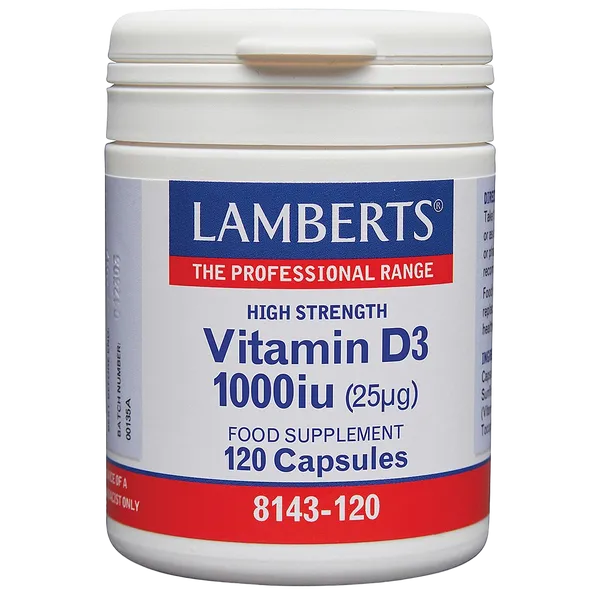 Lamberts Vitamin D (D3 form) 1000iu Capsules Pack of 120