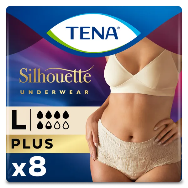 TENA Silhouette Creme Lady Pants Plus Large Pack of 8