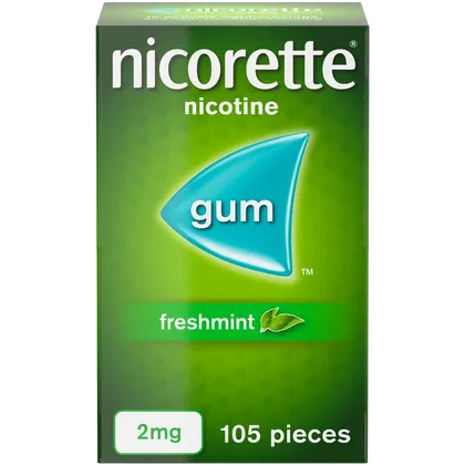 Nicorette® Freshmint 2mg Gum Nicotine 105 Pieces (Stop Smoking Aid)
