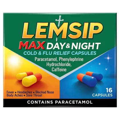 Lemsip Max Cold & Flu Day & Night Capsules Pack of 16