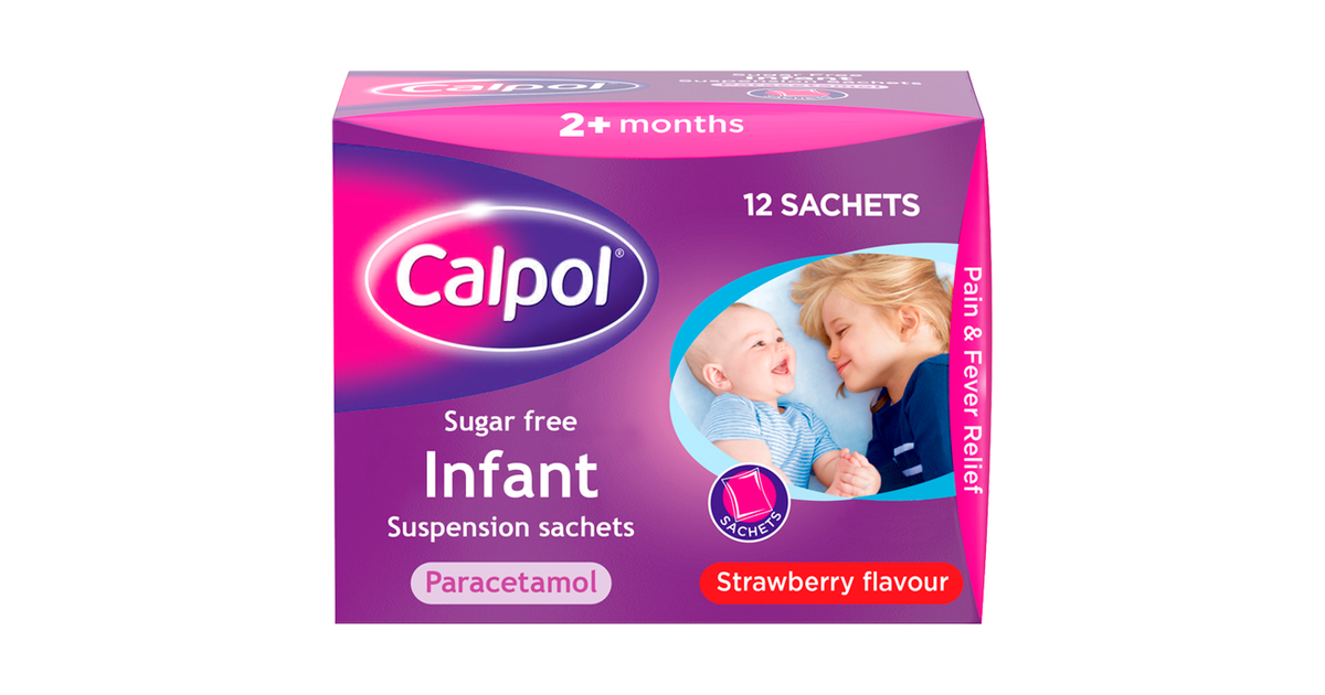 Calpol Sugar Free Infant Suspension Sachets Strawberry Flavour 2 ...