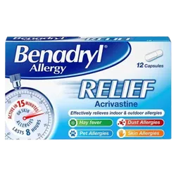 Benadryl Allergy Relief 8mg Capsules Pack of 12