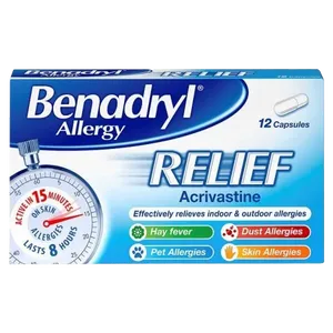 Benadryl Allergy Relief 8mg Capsules Pack of 12