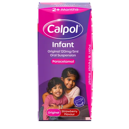 Calpol Infant Suspension, Paracetamol Medication, For 2+ Months, Strawberry Flavour, 100ml