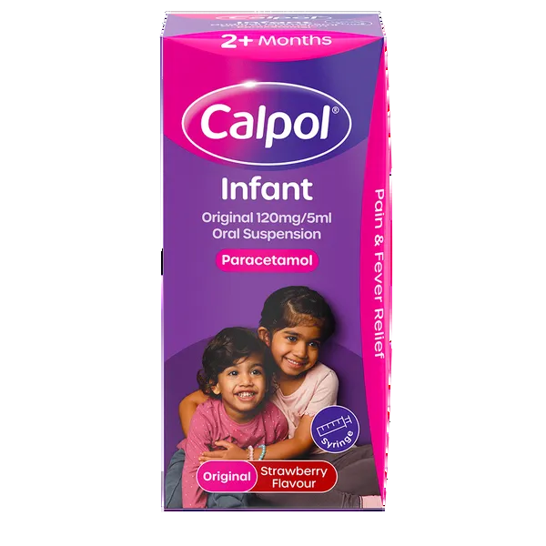 Calpol Infant Suspension, Paracetamol Medication, For 2+ Months, Strawberry Flavour, 100ml