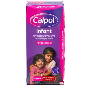 Calpol Infant Suspension, Paracetamol Medication, For 2+ Months, Strawberry Flavour, 100ml