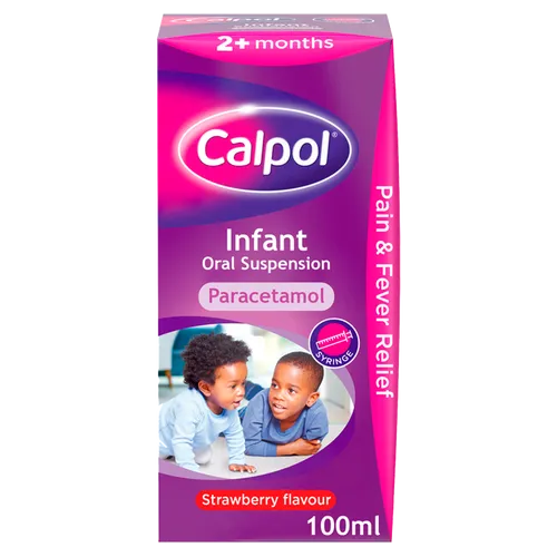 Calpol Infant Suspension, Paracetamol Medication, For 2+ Months, Strawberry Flavour, 100ml