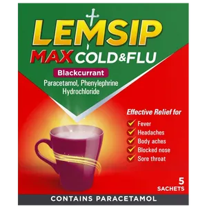 Lemsip Max Cold & Flu Sachets Blackcurrant Pack of 5